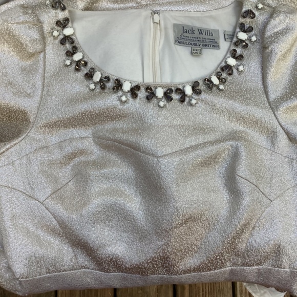 Cute and Pretty Cream Coloured Jack Wills Embellished Dress: Size UK-12 US - 8 - Picture 15 of 16